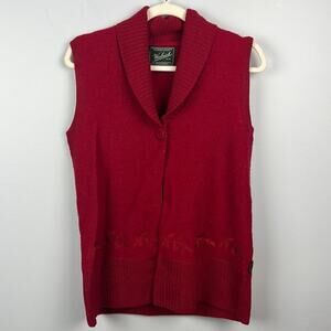 Woolrich XS vintage wool mistletoe embroidered swing vest
